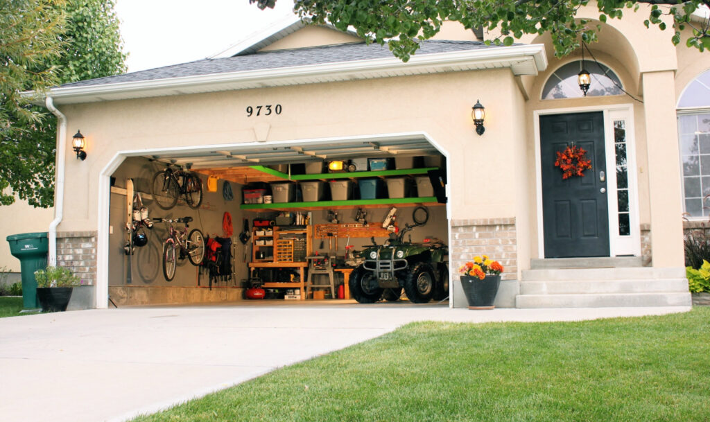 Home and garage with alarm system protecting valuables